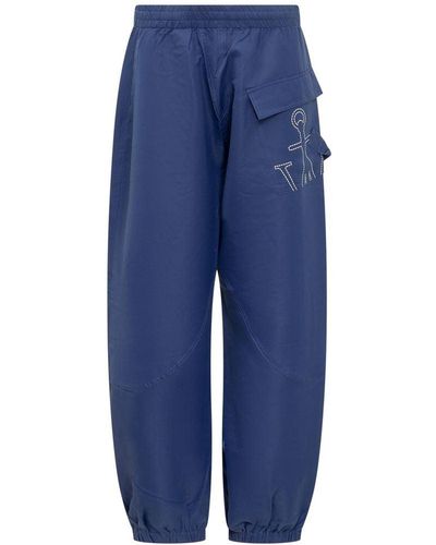 JW Anderson Joggers Trousers With Logo Anchor - Blue
