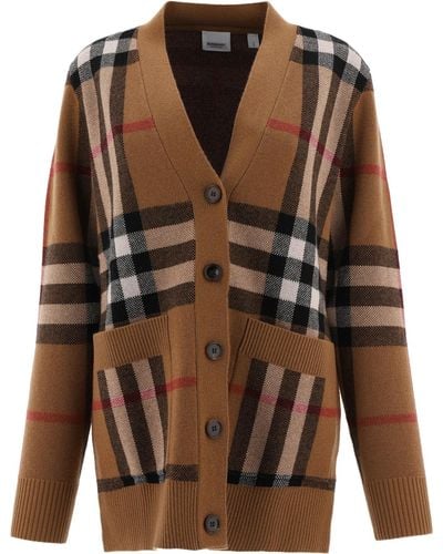 Burberry "house Check" Cardigan - Brown