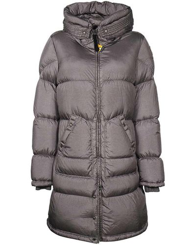 Parajumpers Angelica Long Hooded Down Jacket - Gray