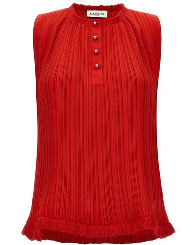 Lanvin Pleated Top Tops - Red
