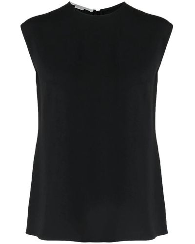 Stella McCartney Cady Cap-sleeved Blouse - Black