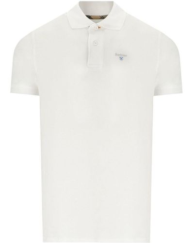 Barbour Tartan Pique Polo Shirt - White
