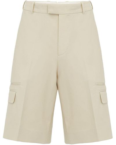 Alexander McQueen Tailored Cotton Shorts - Natural