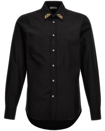 Alexander McQueen Embroidered Collar Shirt Shirt, Blouse - Black
