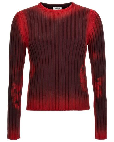 Ferragamo Tie Dye Ribbed Sweater Sweater, Cardigans - Red