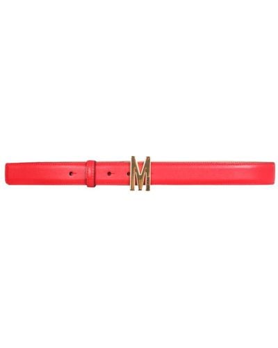Moschino Leather Belt - Red