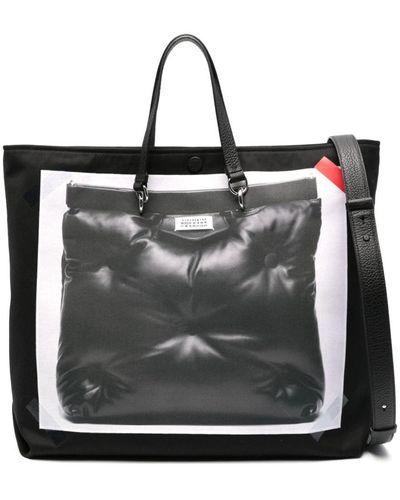 Maison Margiela Glam Slam Trompe Loeil-Print Tote Bag - Black