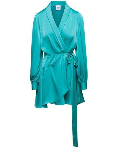 Turquoise Wrap Dress for Women - Up to 40% off | Lyst