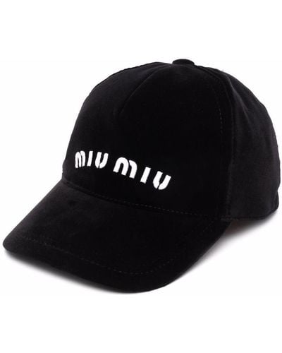 Miu Miu Embroidered-logo Baseball Cap - Black