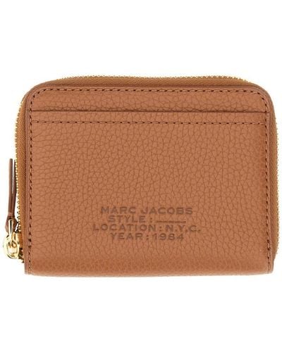 Marc Jacobs Leather Wallet With Zipper - Brown