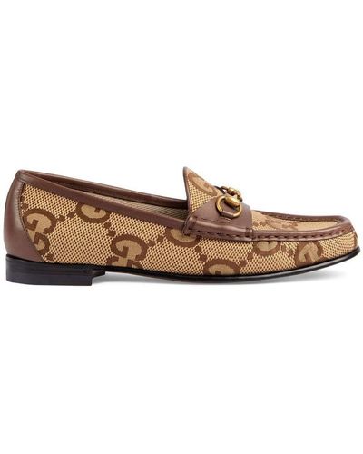 Gucci Maxi GG Canvas & Leather Loafer - Brown