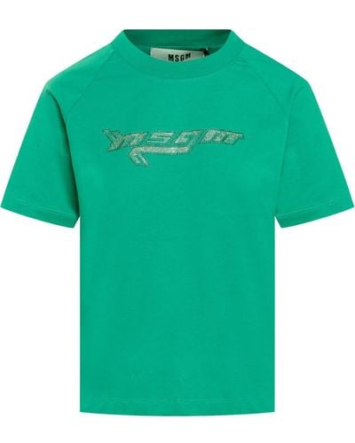 MSGM T-shirt With Logo - Green