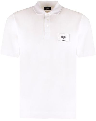 Fendi Cotton Piqué Polo Shirt - White
