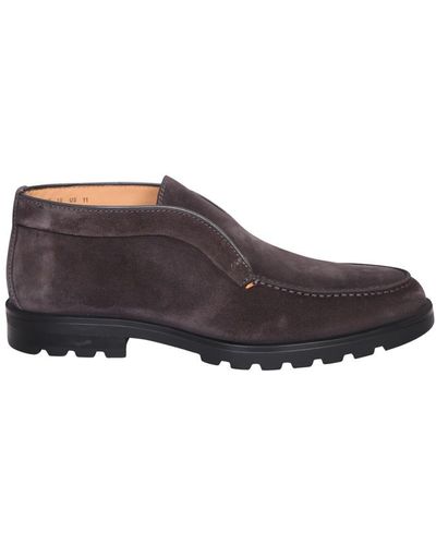 Santoni Suede Ankle Boots - Brown