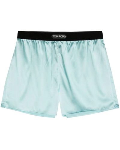 Tom Ford Shorts With Velvet Details - Blue