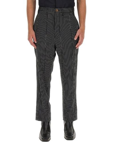 Vivienne Westwood Trousers With Stripe Pattern - Black