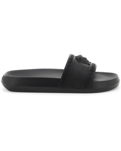 Versace 'palazzo' Rubber Slides - Black