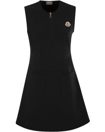 Moncler Sleeveless Cotton-blend Dress - Black