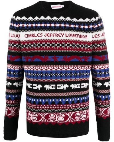 Charles Jeffrey Fine Fairisle Sweater Unisex - Red