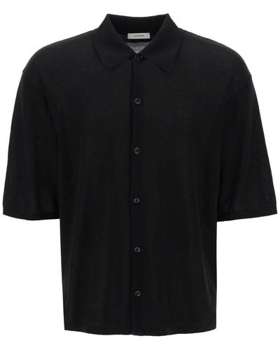 Lemaire Short-Sleeved Knit Shirt For - Black