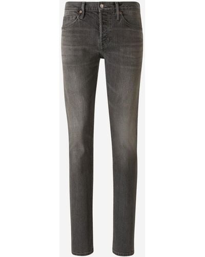 Tom Ford Slim Fit Cotton Jeans - Gray