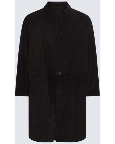Salvatore Santoro Black Leather Long Coat