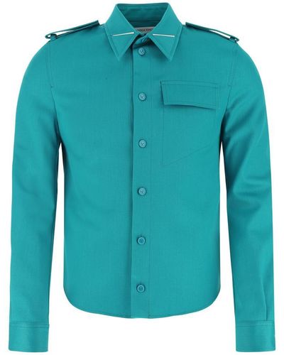 Bottega Veneta Buttoned Long-sleeved Shirt - Blue