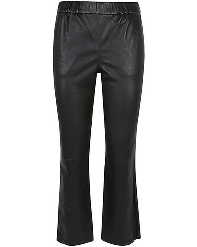 Enes Leather Trousers - Grey