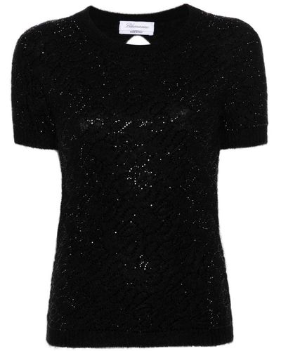 Blumarine Collar Shirt - Black