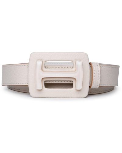 Hogan Ivory Leather Belt - Pink