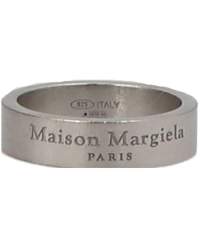 Maison Margiela Logo Engraving Ring - Gray