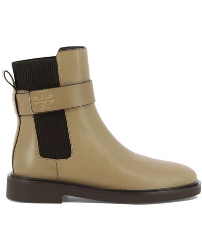 Tory Burch "double T" Ankle Boots - Brown