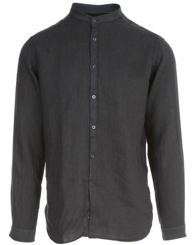 Tintoria Mattei 954 Linen Korean Neck Shirt Clothing - Gray