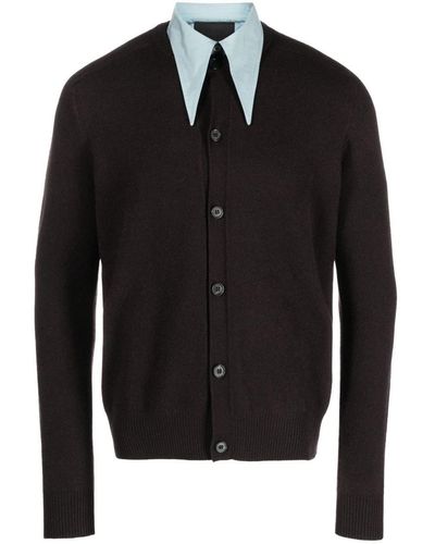 Prada Detachable-collar Cashmere-blend Cardigan - Black