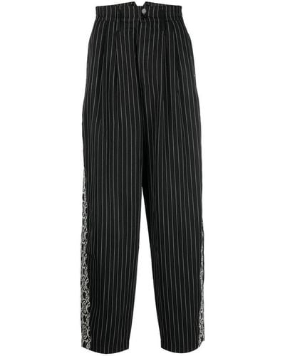 Youths in Balaclava Pinstripe Pants Woven Clothing - Black