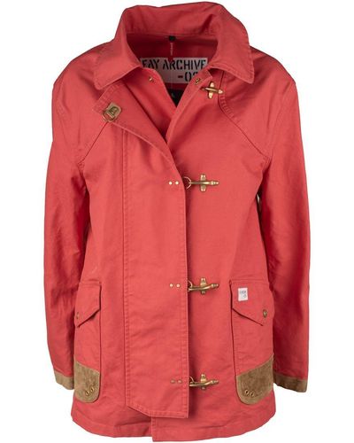 Fay Coral Canvas Jacket - Red