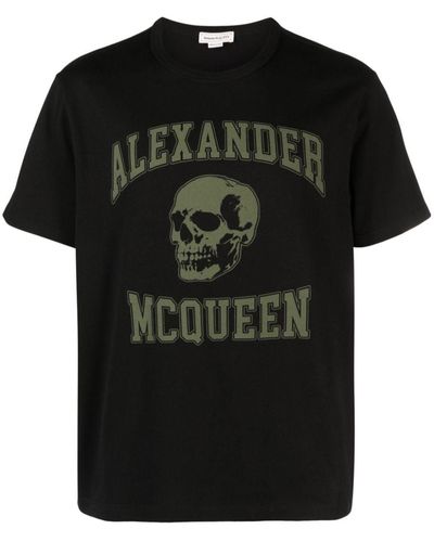 Alexander McQueen Logo Organic Cotton T-shirt - Black