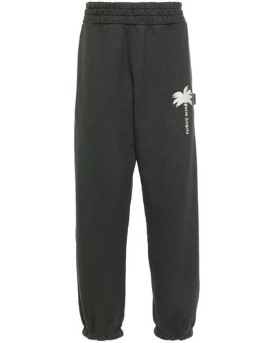 Palm Angels The Palm Cotton Track Pants - Gray