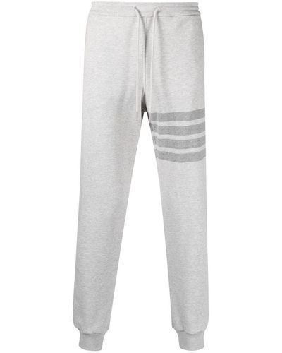 Thom Browne 4-bar Stripe Cotton Track Pants - Gray