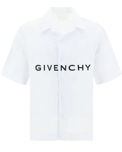 Givenchy Logo Printed Cotton Shirt - White