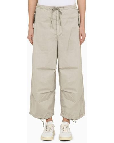 Autry Grey Cotton Sports Trousers - Natural