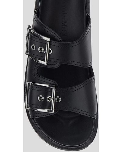 Alexander McQueen Matt Vegetan Sandals - Black