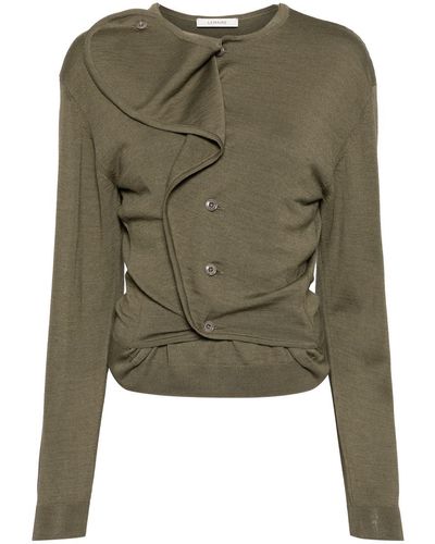 Lemaire Trompe L`oeil Cardigan Sweater Clothing - Green