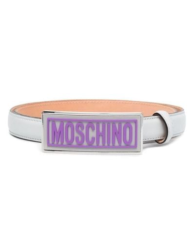 Moschino Belt With Enamelled Buckle - Purple
