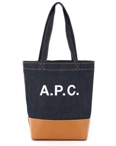 A.P.C. Axel Small Denim Tote Bag - Blue