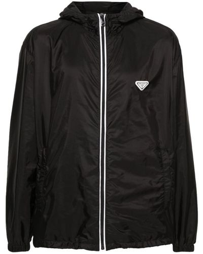 Prada Re-nylon Enamel Triangle-logo Jacket - Black