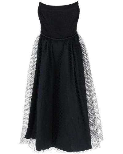 19:13 Dresscode 1913 Dresscode Midi Mesh Bustier Dress - Black