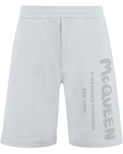 Alexander McQueen Logo Print Sweatshorts - White