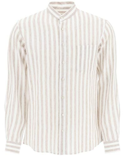 Agnona Striped Linen Shirt - White
