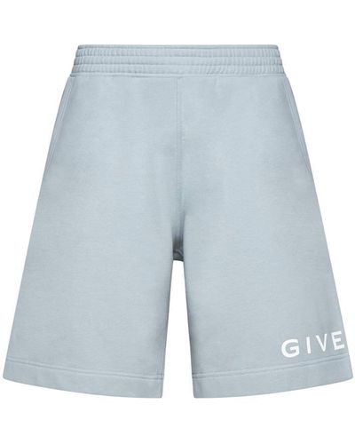 Givenchy Logo Cotton Shorts - Blue